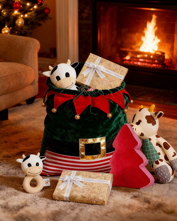 Santa Christmas Large Green Sack Bag