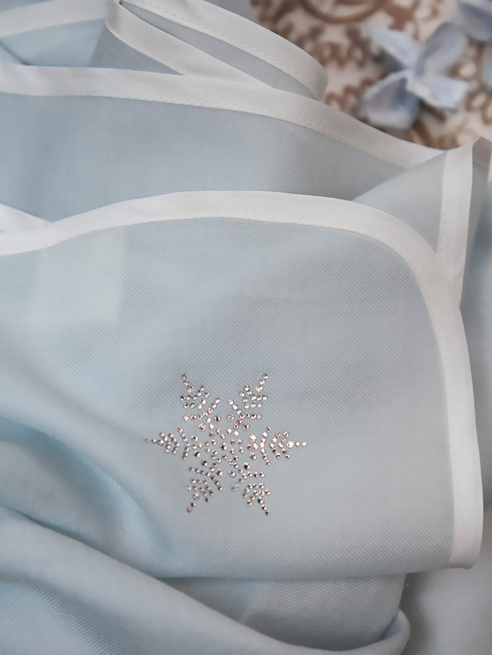 Swarovski Cashmere Monogram Blanket- Ice Blue Cashmere Blanket for your baby
