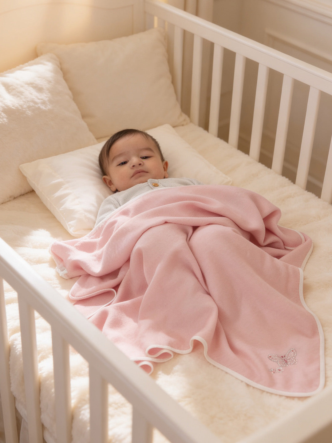 Swarovski Cashmere Monogram Blanket Pale Pink