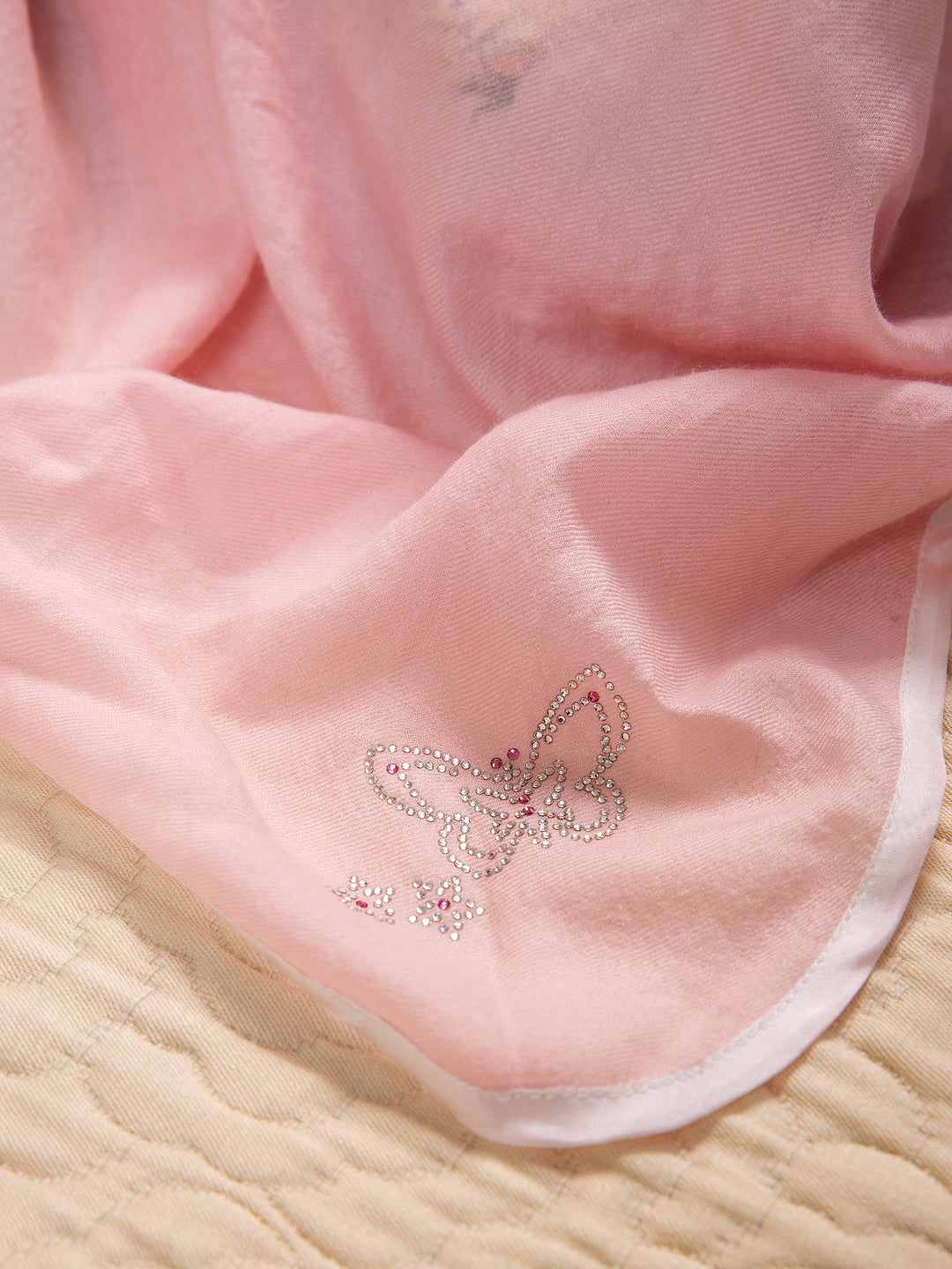 Swarovski Cashmere Monogram Blanket Pale Pink, Personalize Italian cashmere blanket for your baby