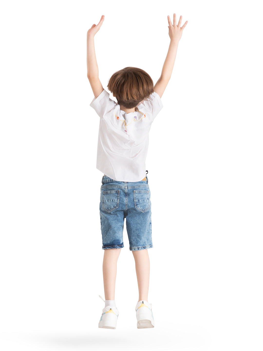 Baby Boy Pacman Embroidered Organic Cotton Shirt