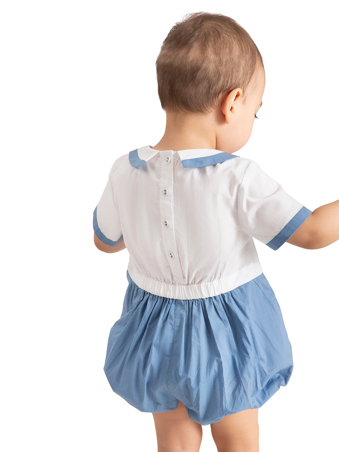 Baby Peter Pan Collar Cotton Onesie Blue