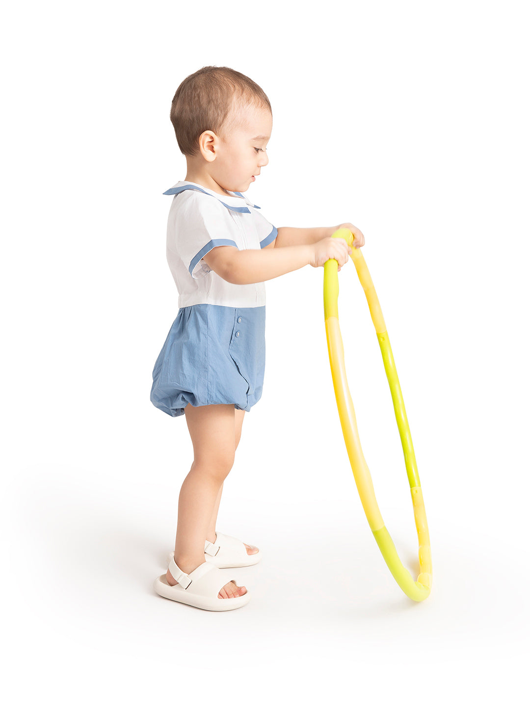 Baby Peter Pan Collar Cotton Onesie Blue