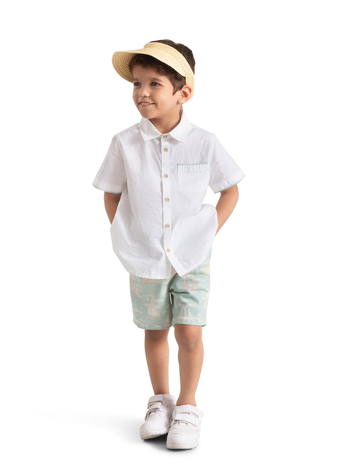 Baby Boy Boat Co-ord Set: Shirt and shorts Sailor