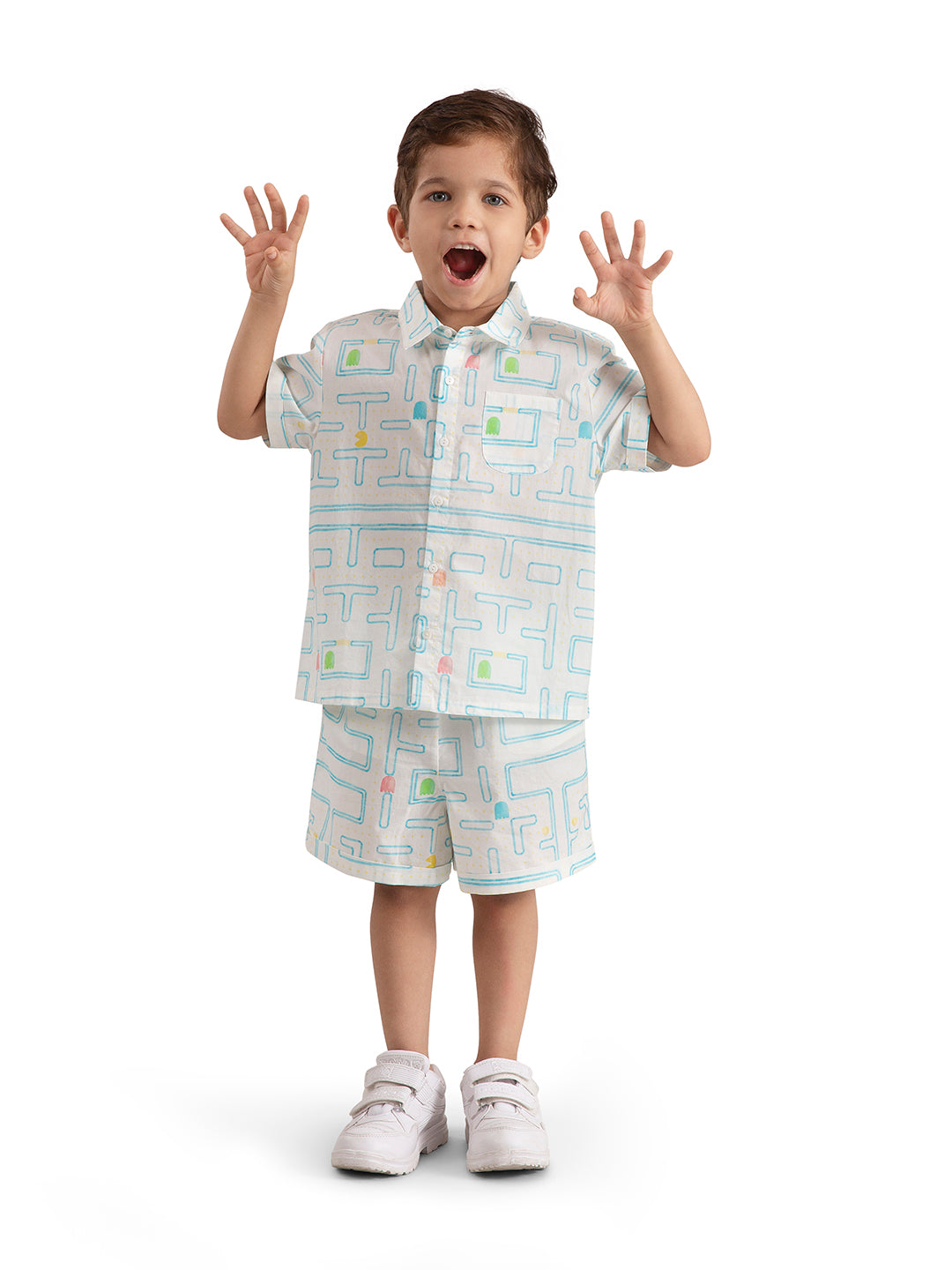 Baby Boy Organic Cotton Printed Pacman Co-ord Set