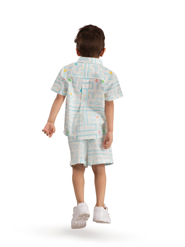 Baby Boy Organic Cotton Printed Pacman Co-ord Set