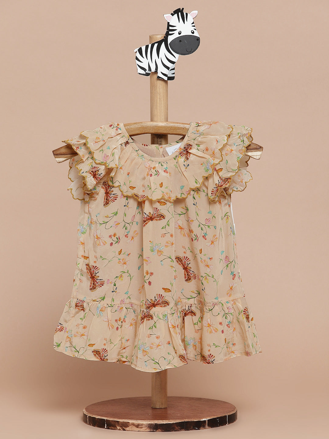 Butterfly Garden Dress-Natural Beige