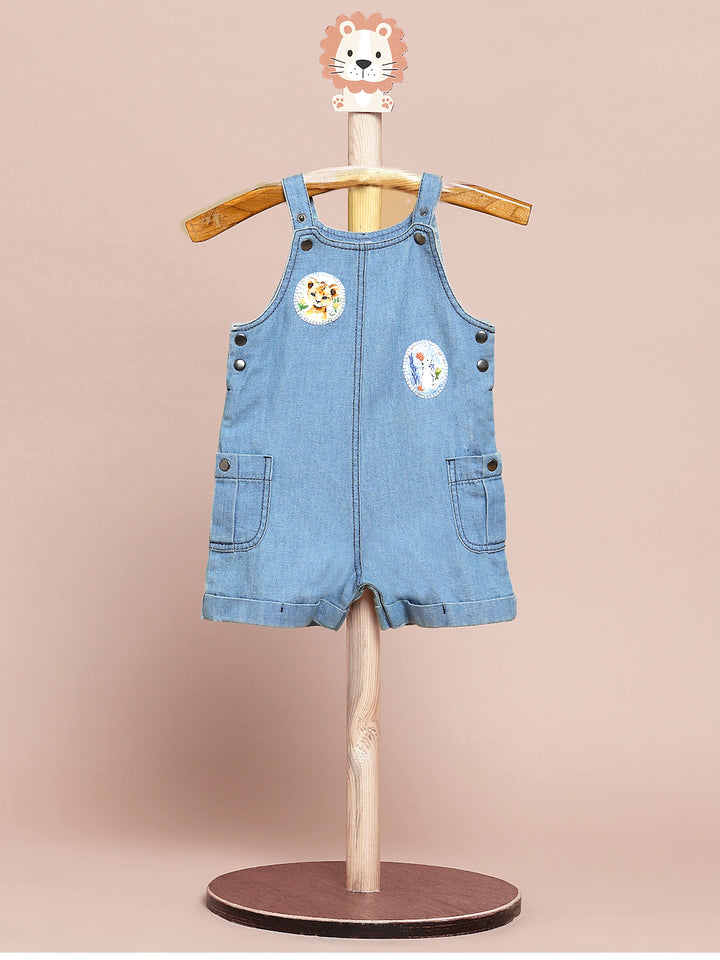 Applique Denim Dungaree - Medium Indigo