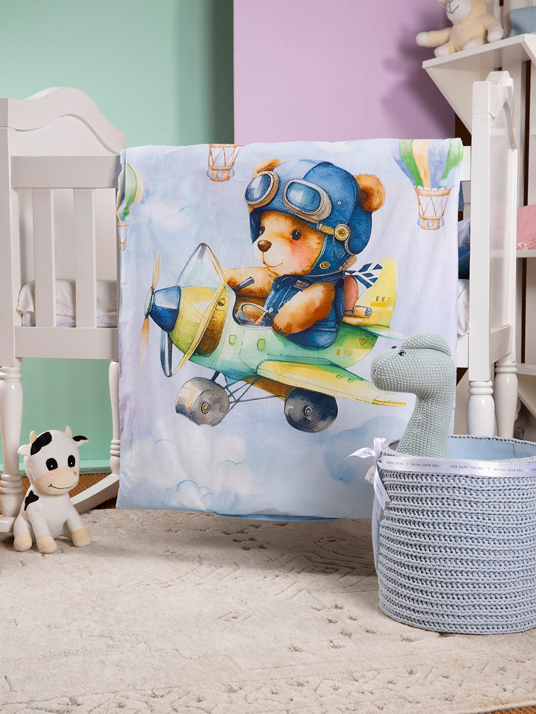 AC DUVET/COMFORTER BEDSHEET PILLOW SET: TEDDY'S DREAM FLY