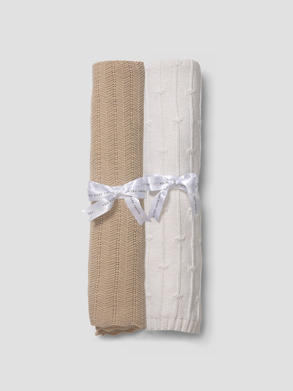 Organic Dots & Stripes Baby Blanket Set