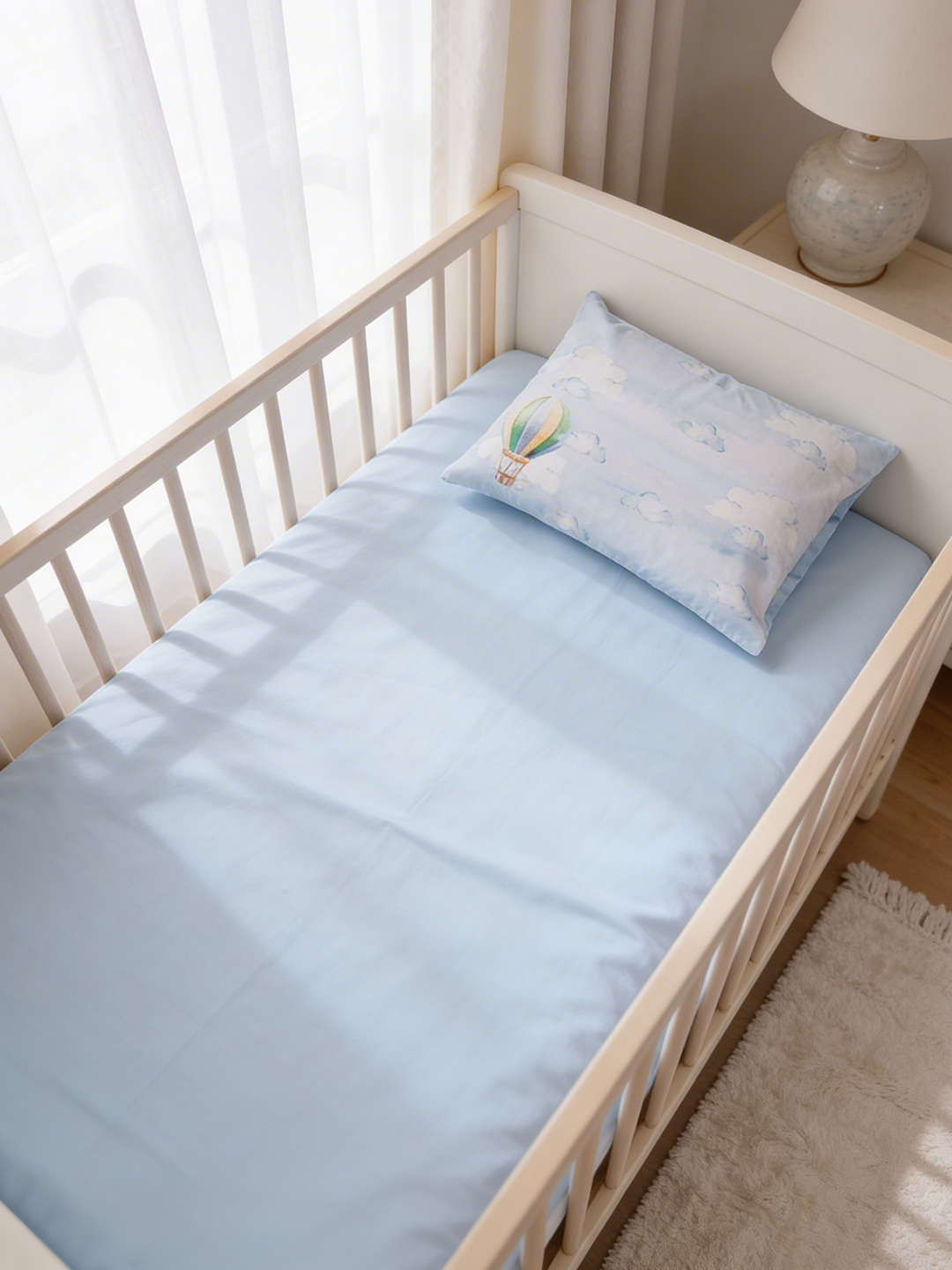 Teddy’s Dream Fly Bedsheet & Pillow Set | Supima Cotton Baby Bedding