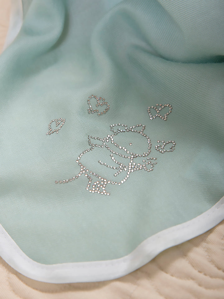 Swarovski Cashmere Monogram Blanket - Grape Mist