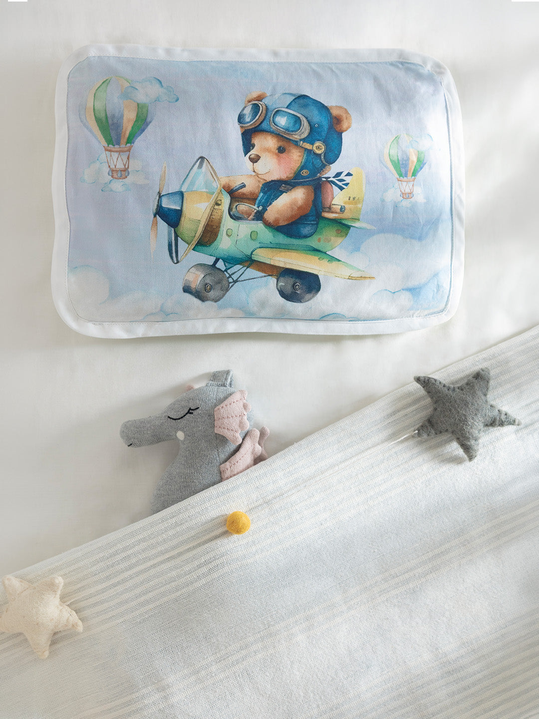 Baby Head Shaping Organic Mustard Seed Pillow - Teddy Dream