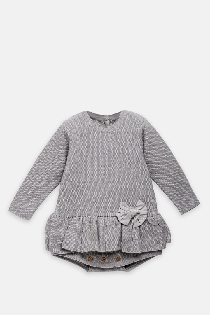 Little Bow Romper - Grey