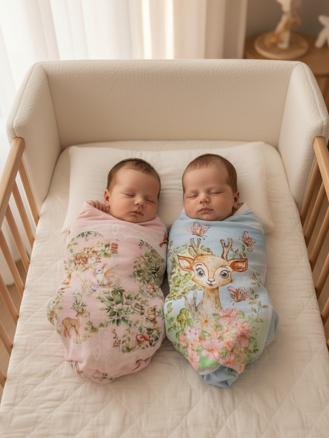 SWADDLE SET OF 2 (Bambi & Blush Bunny)