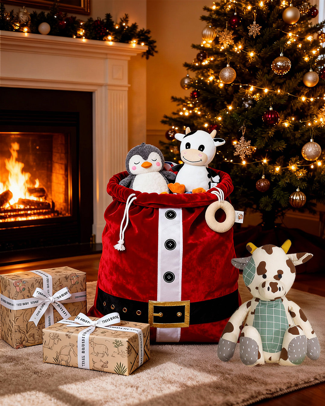 Santa Christmas Large Red Sack Bag