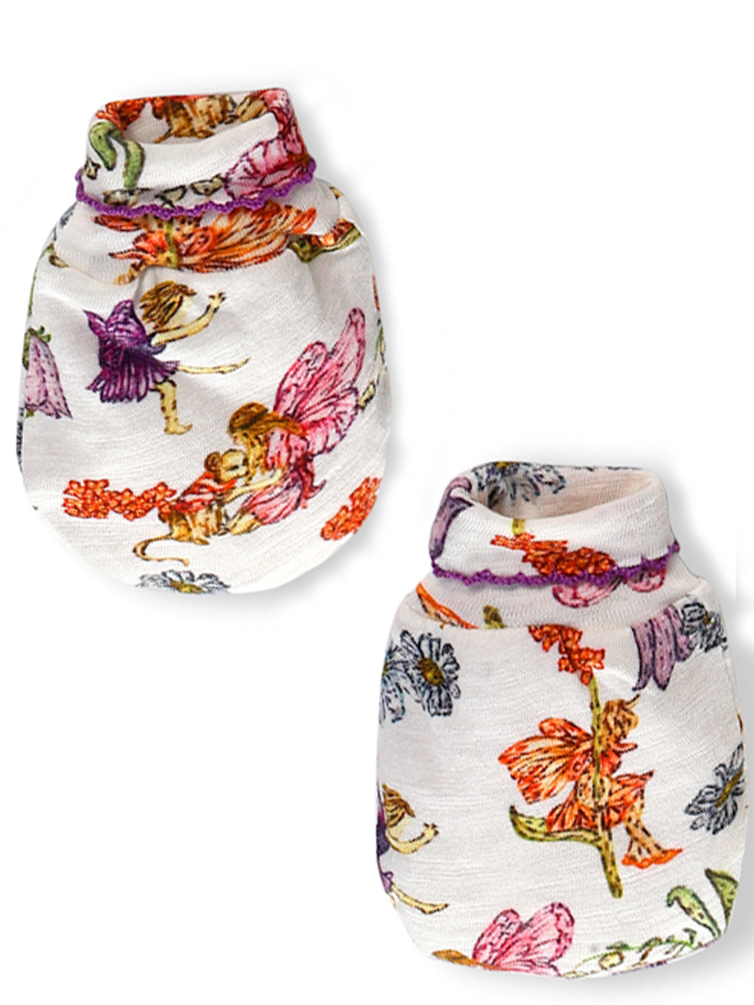 100% Organic Cotton Garden Fairy Mittens for the newborn