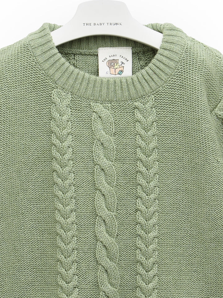 100% Organic Cotton Green Round Neck Sweater for your baby