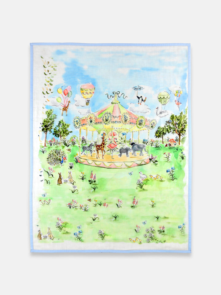 100% Organic Cotton soft and cozy Carnival Carousel Swaddle for your little one