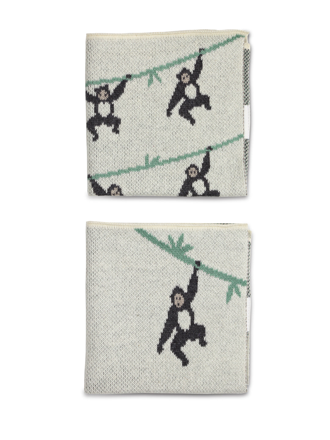 Adorable monkey knitted napkin set made from soft and hypoallergenic cotton for your baby