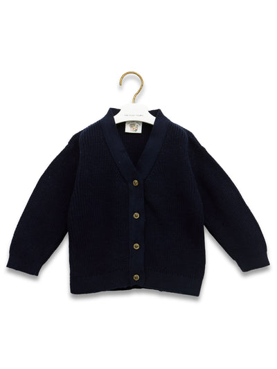 Baby Ribbed Cardigan Navy
