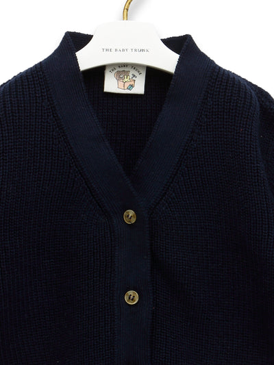 Baby Ribbed Cardigan Navy