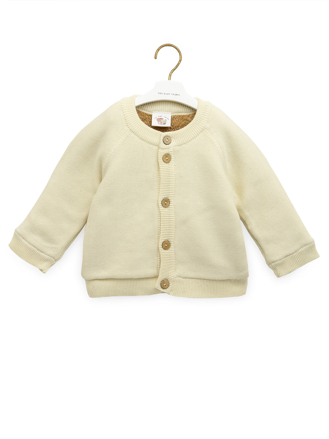 Cardigan with Contrast Sherpa Lining - Center Front open For Baby