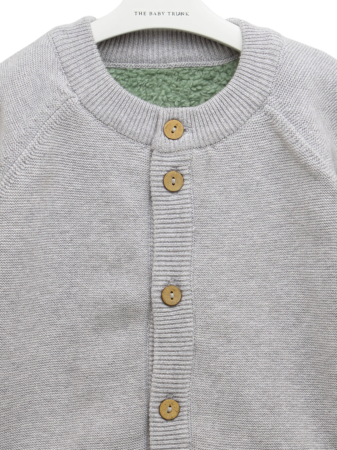 Cardigan With Contrast Sherpa Lining For Babies - Center Front Open