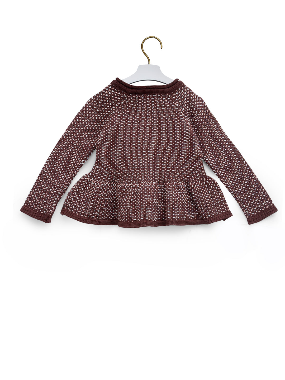 Jacquard Full Sleeve Frock Center Front Open For Baby Girl