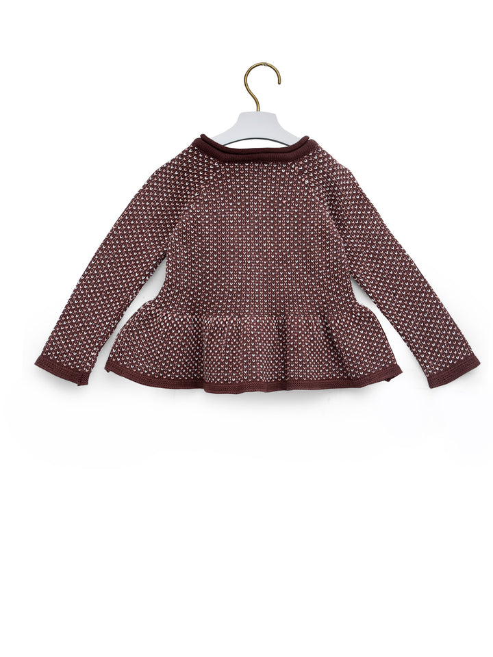 Jacquard Full Sleeve Frock Center Front Open For Baby Girl