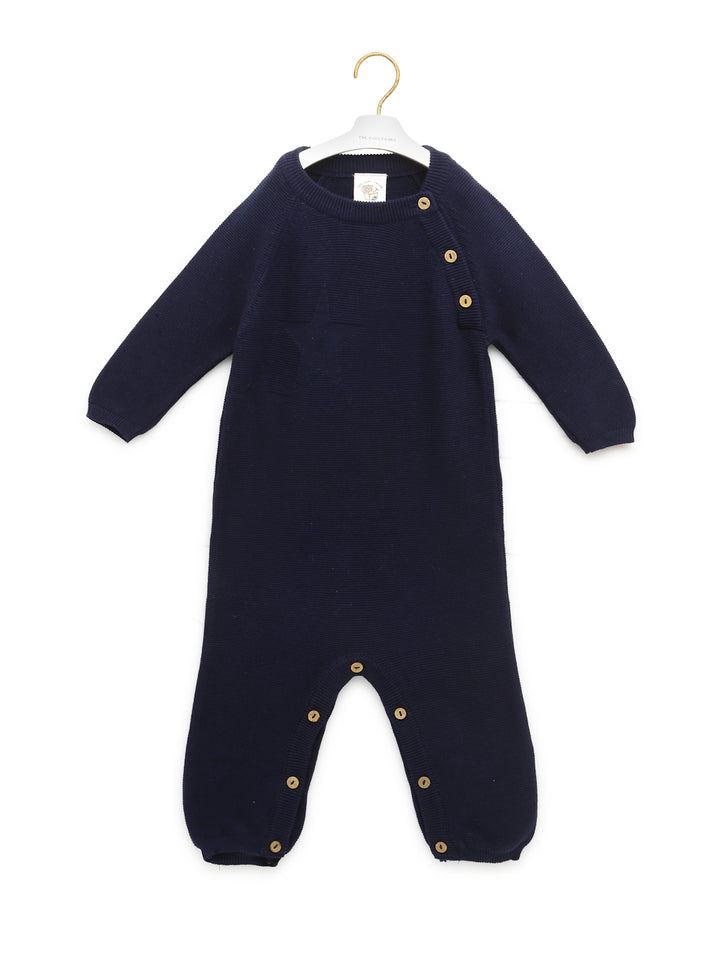 Navy Unisex Star Romper For Baby