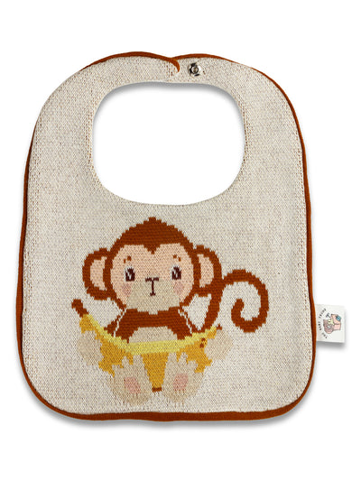 Monkey Knitted Bib for babies