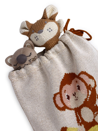 Knitted Travel Pouch - Monkey