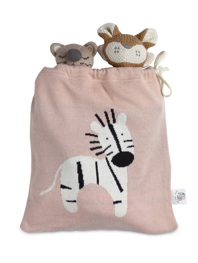 Knitted Travel Pouch - Zebra