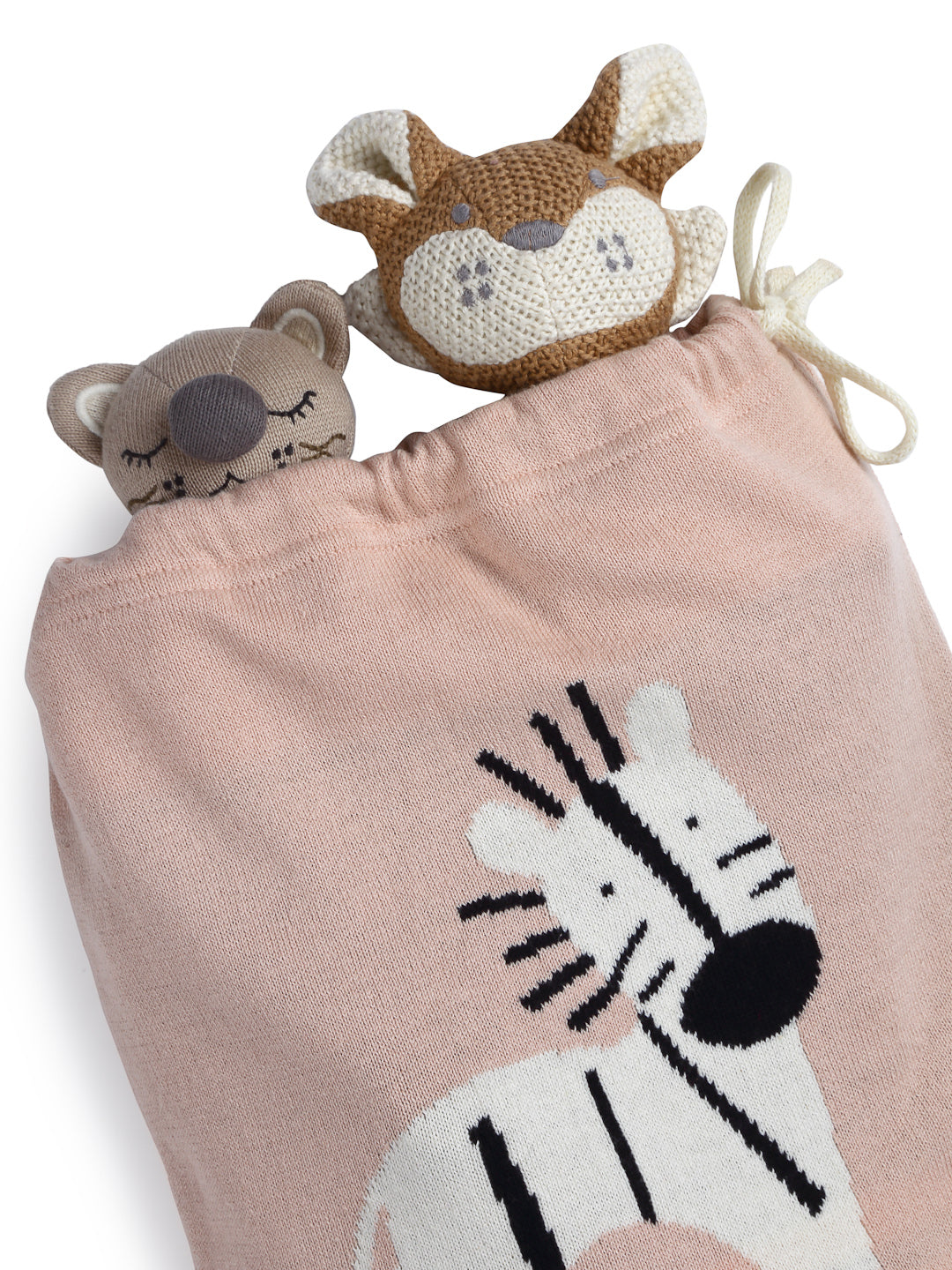 Knitted Travel Pouch - Zebra