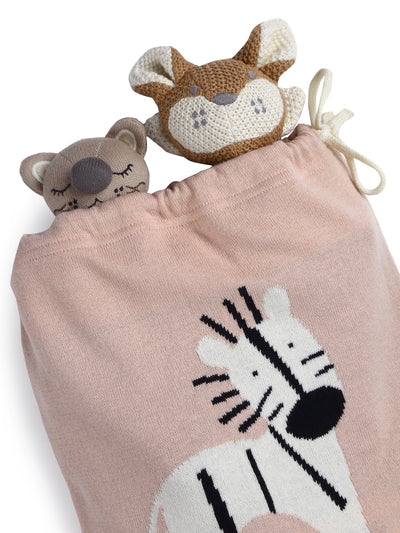 Knitted Travel Pouch - Zebra