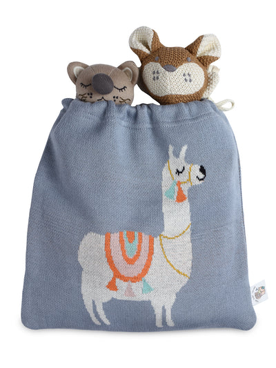 Knitted Travel Pouch - Llama