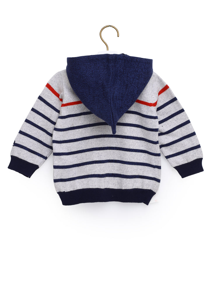 Dinosaur Stripe Hood For Infants