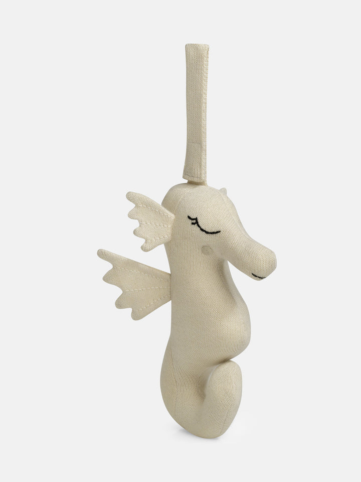 Sea Horse Rattle Toy crafted with 100% organic cotton yarn filling.