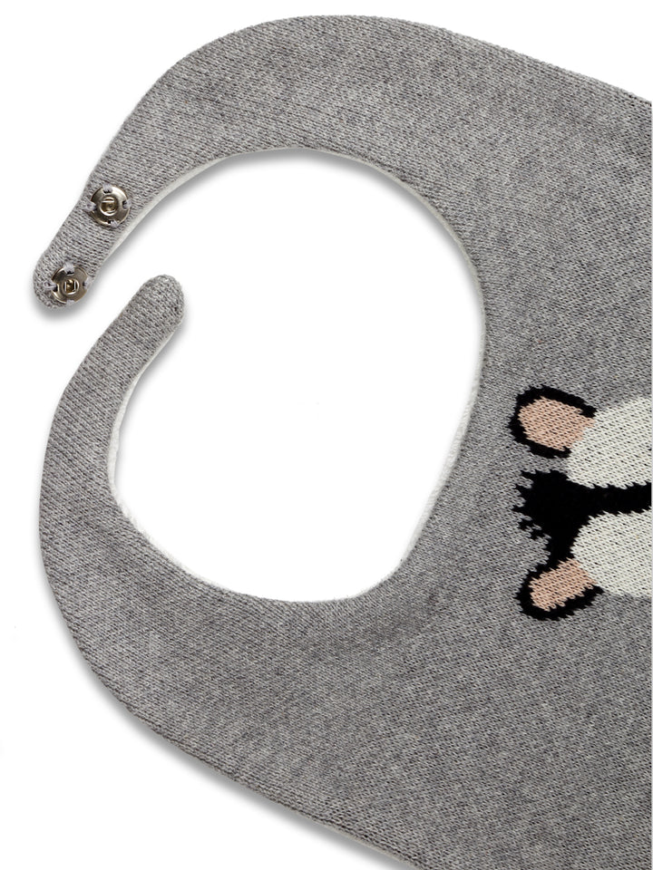Soft and hypoallergenic Knitted Cotton Zebra Bib