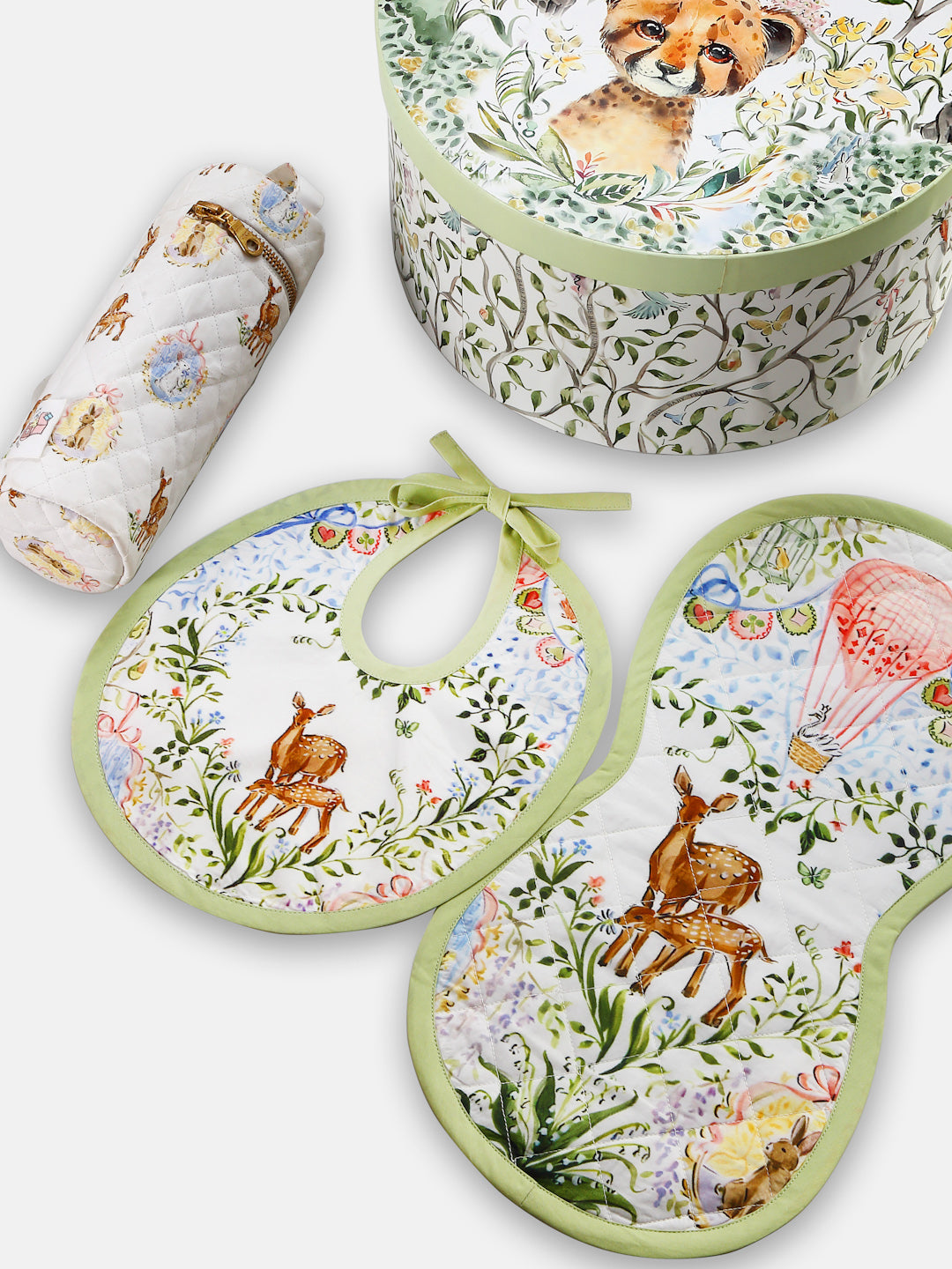 THE CUTEST BOX OF GOODIES- ENCHANTED DEER FEED SET BOX TO GIFT FOR A NEWBORN