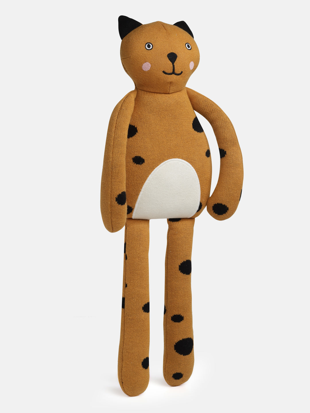 This Spotted cub toy is cuddly delight, easy to hold, and crafted with 100% organic cotton yarn filling for your baby