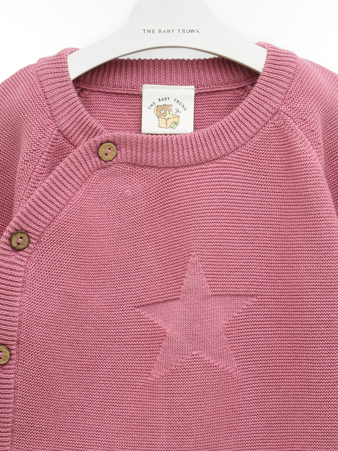 Unisex Pink Buttoned Hypoallergenic Knitted Sweater for your baby