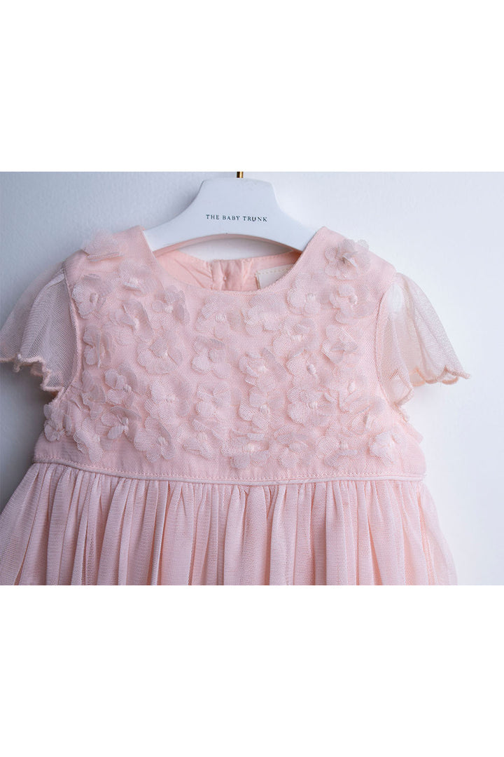 Pink Pleated Party Wear Frock For Baby Girl