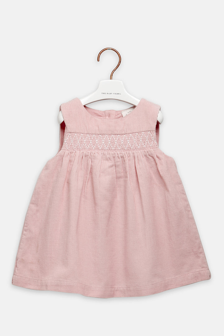 Baby Pink Winter Cotton Frock Set