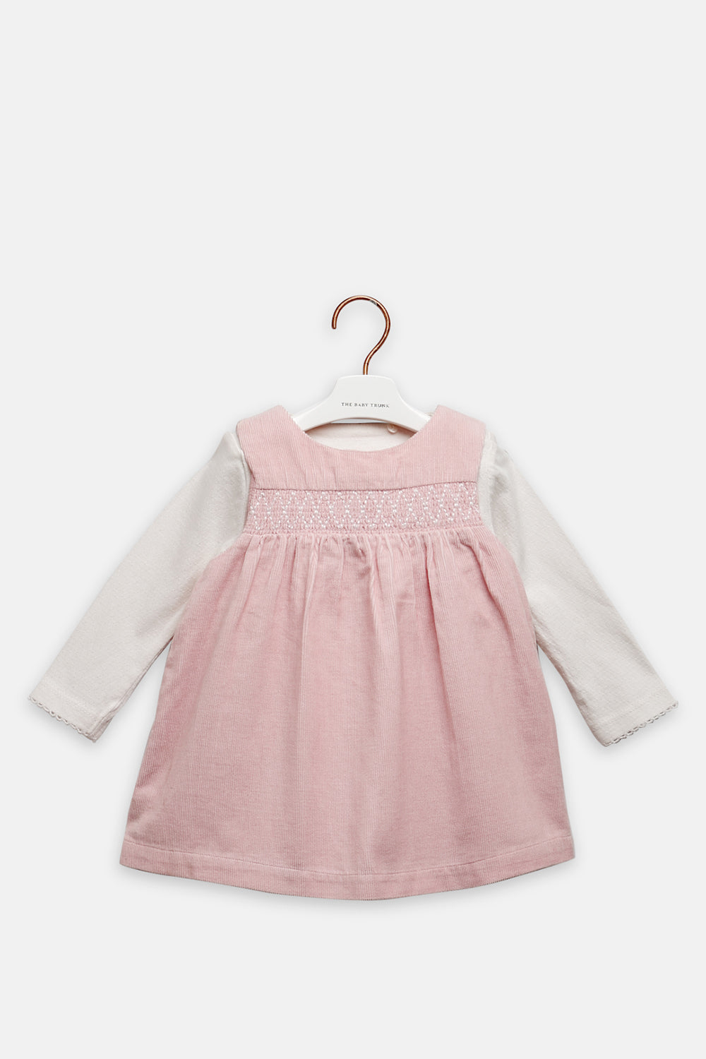 Baby Pink Winter Cotton Frock Set