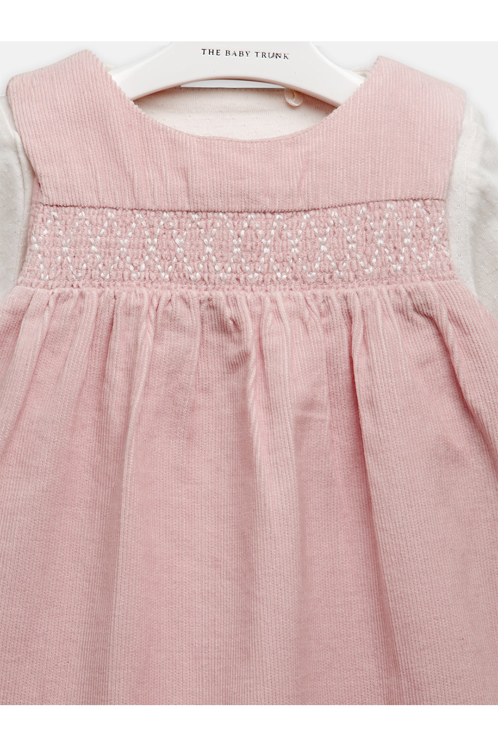 Baby Pink Winter Cotton Frock Set