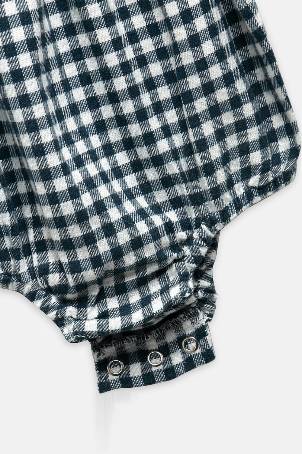 Green Check Embroidered Romper For Babies